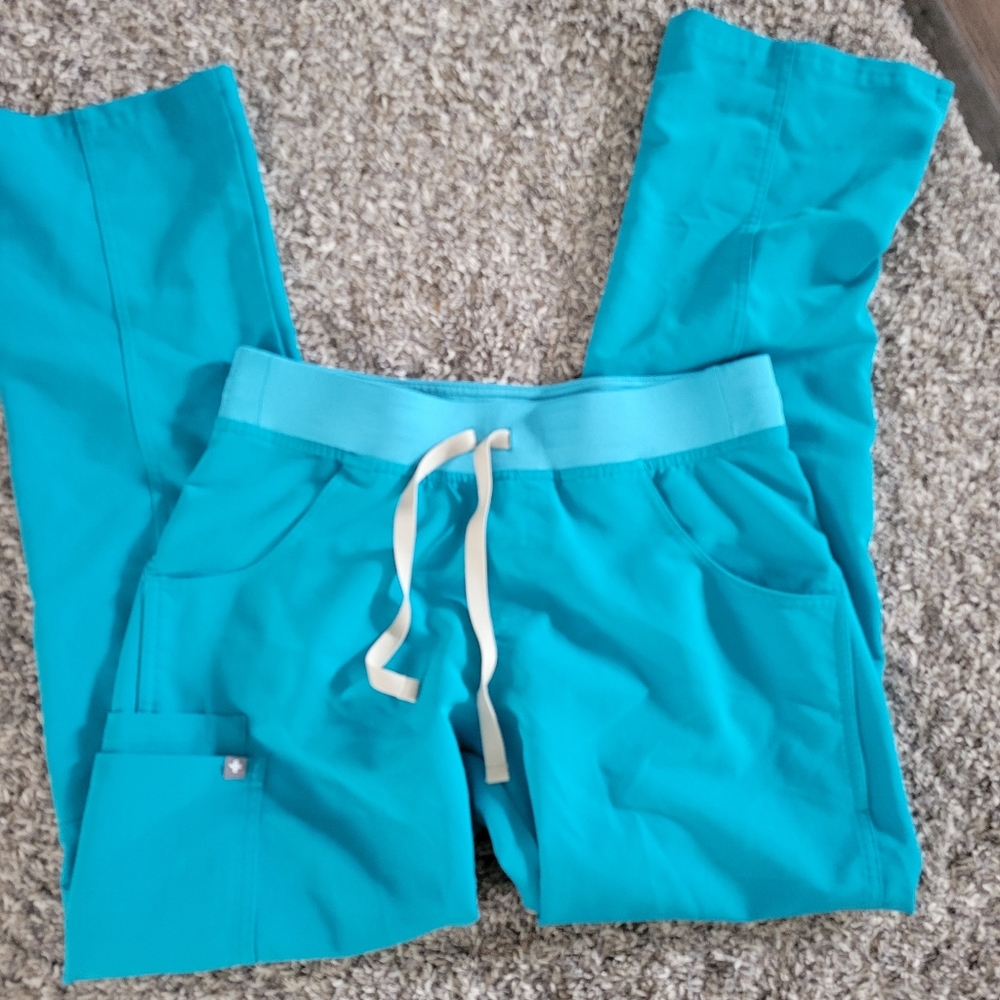 Size small Figs Teal cargo Cade pants